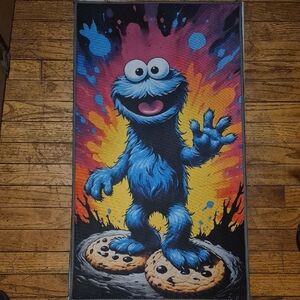 Colorful Cookie Monster Rug Dimensions 30.5" Length And Width 12.5"